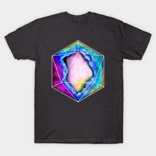 Pink Druzzy Gemstone D20 Dice T-Shirt